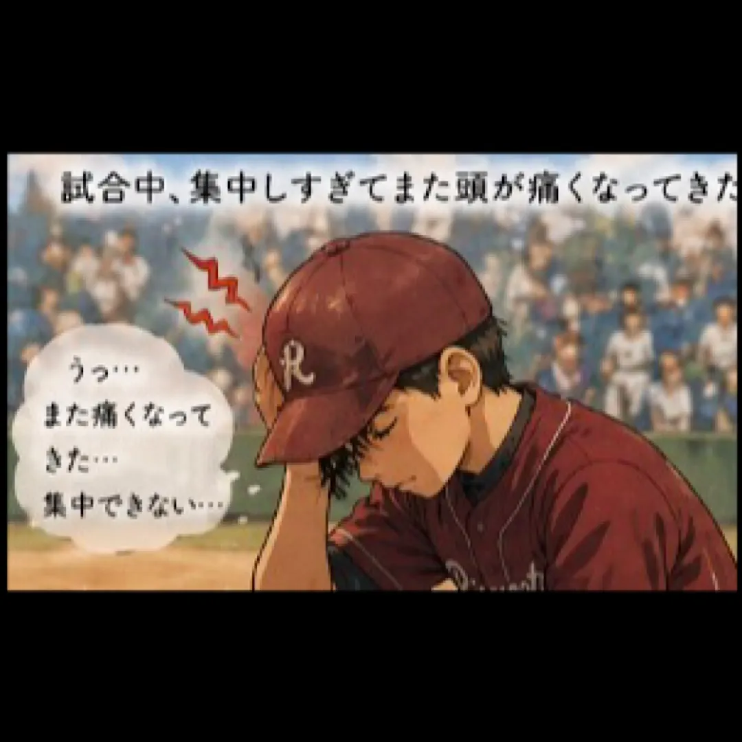試合になると、なぜか頭が痛くなる。